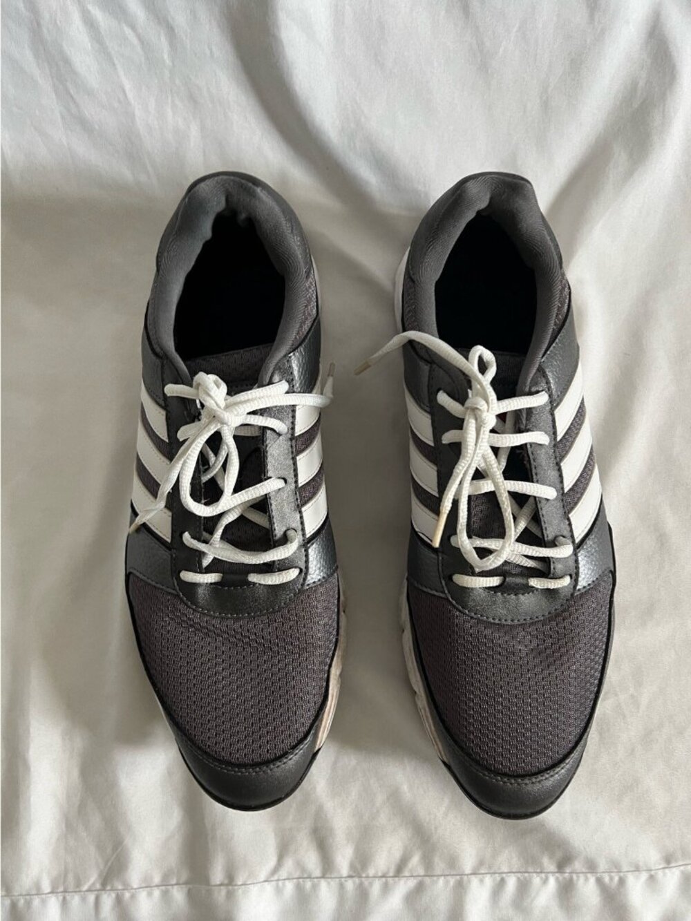Adidas LITE RACER 2.0 Men's Sneakers Gray White Leather Size 12